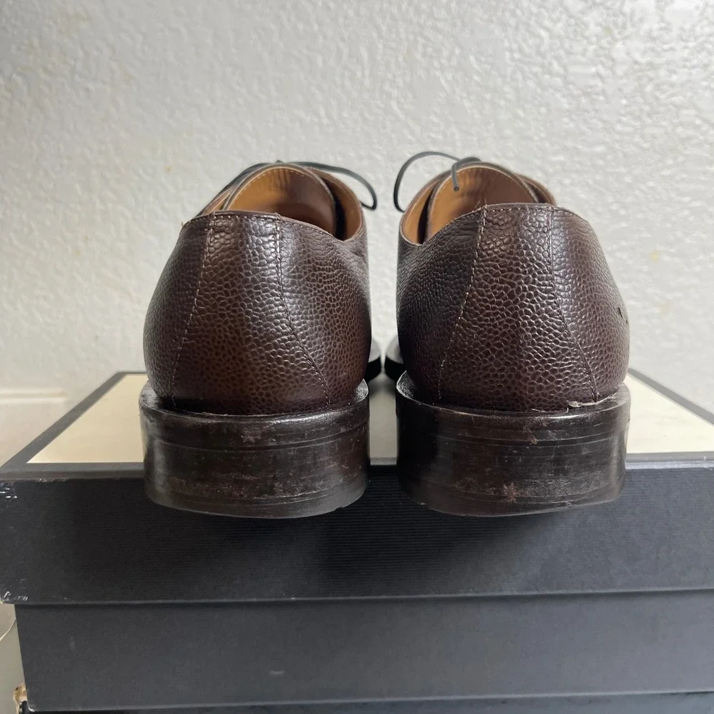 COLE HAAN Brown Pebble Leather Split‎ Toe Oxfords Dress Shoes Men's Size 10 M